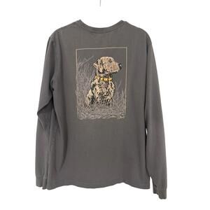(A) Men'sSouthern Shirt Long Sleeve Pocket T-Shirt with Dog Graphic Lab Small